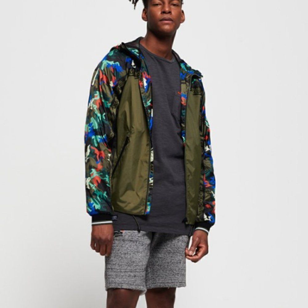 SUPERDRY Hawk Colour Block Cagoule Jacket Size Large